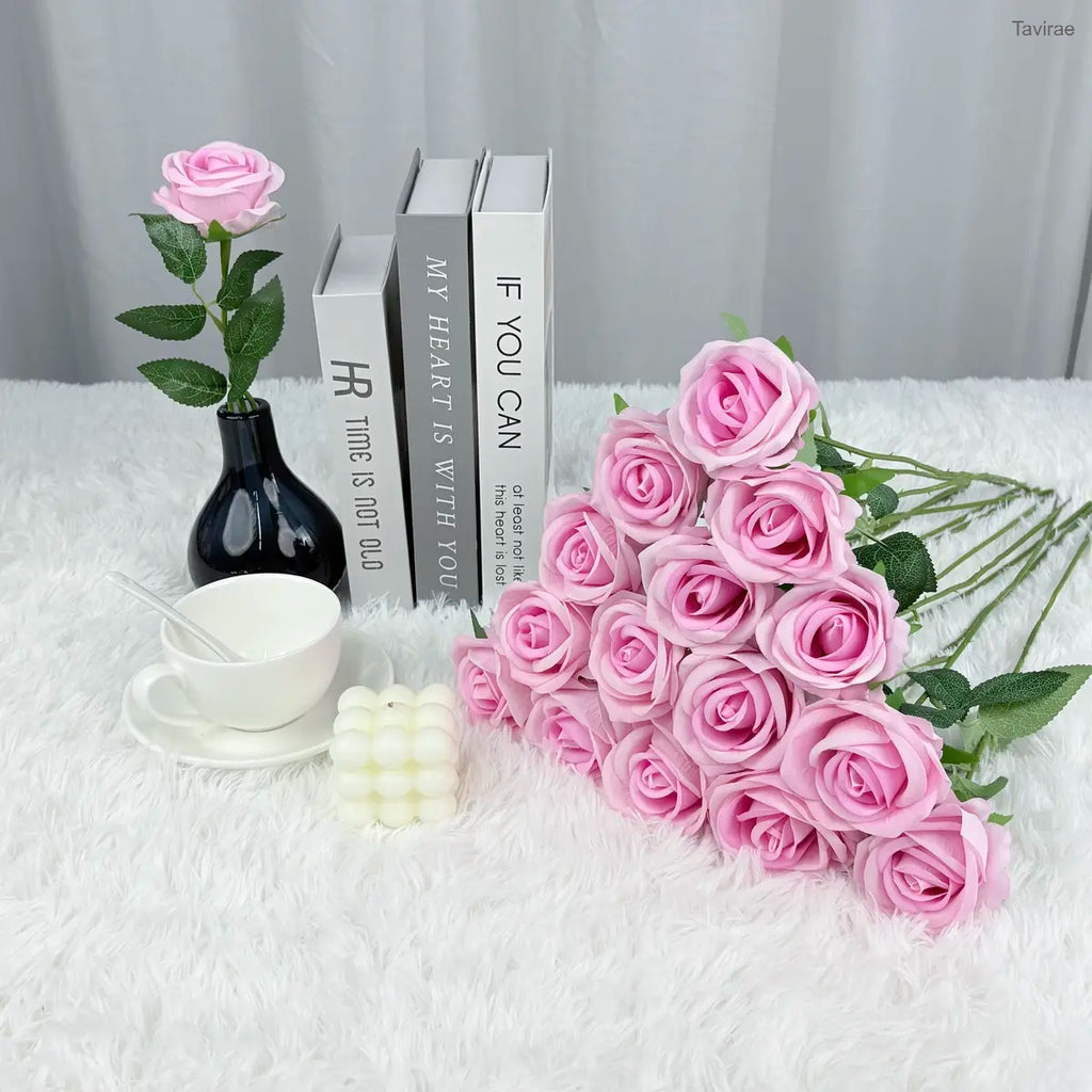 10/20/50 pcs Artificial Silk Roses for Wedding & Home Decor